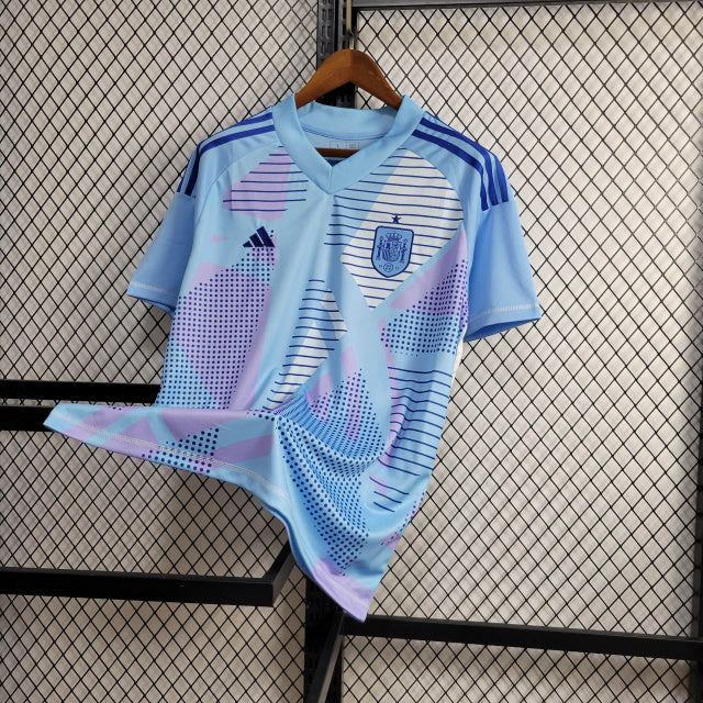 2024 Spain Goalkeeper Blue Kit Football